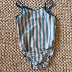 Petit Bateau Blue and White Striped Kids One Piece